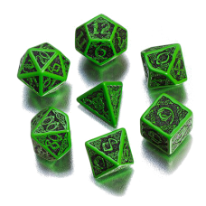 Набор кубиков "Кельтский 3D" 7 шт.,зелено-черный