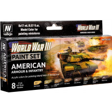 Model Color Set WWIII American Armour & Infantry (8)
