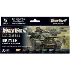 Model Color Set WWIII British Armour & Infantry (8)